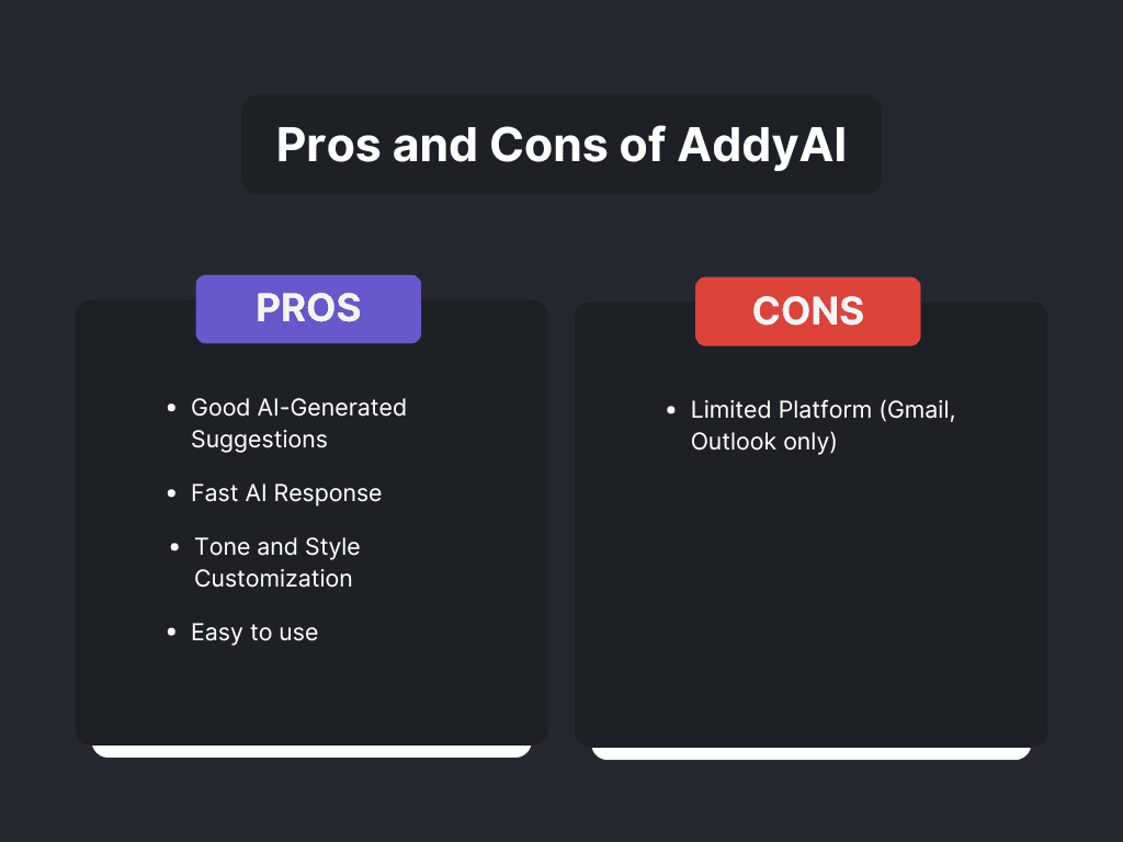 pros and cons addy ai